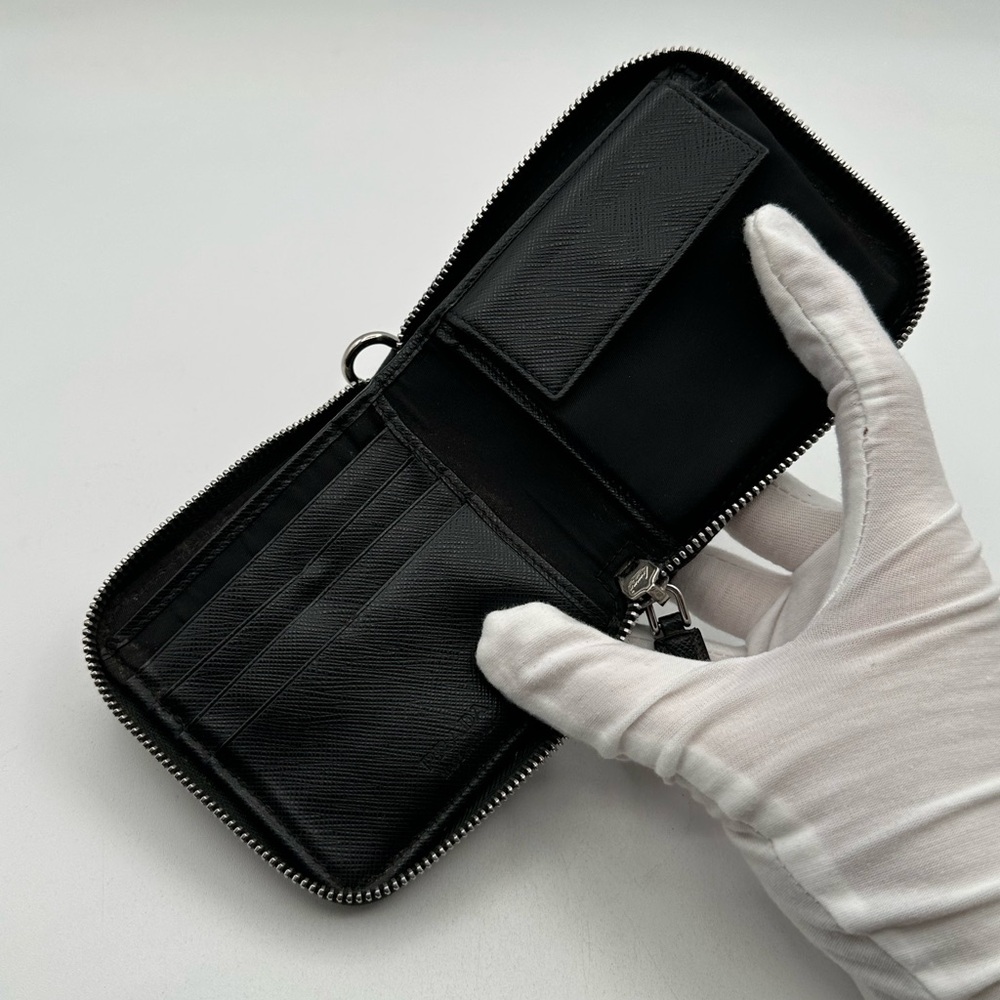 Prada Black Nylon Compact Zip-Around Wallet - Picture 7 of 15